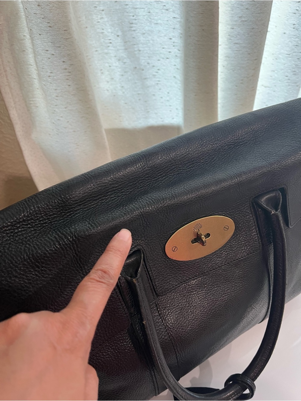 MULBERRY BLACK NVT LEATHER BAYSWATER - Picture 3 of 16